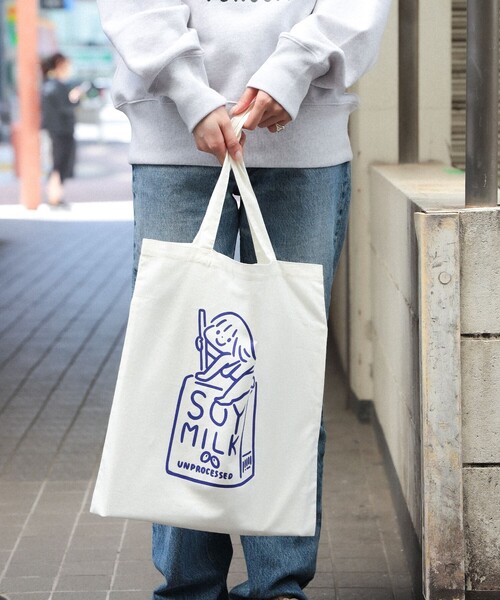 TOKYO CULTUART by BEAMS(トウキョウカルチャートバイビームス)の「白根ゆたんぽ / Soy Milk tote Bag(トートバッグ・レディース・ホワイト/グリーン・ONE SIZE)」の15枚目の写真