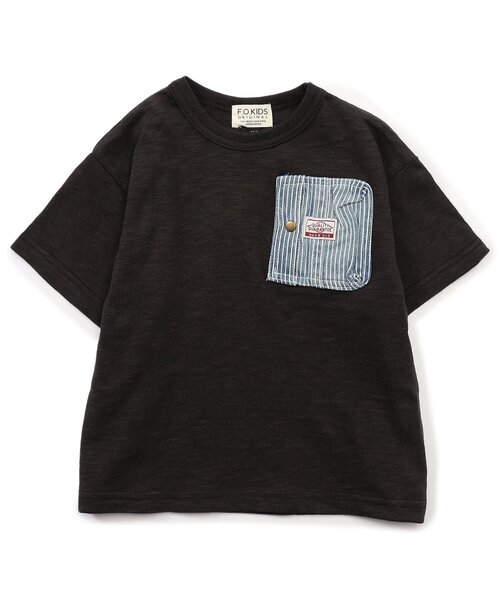 F.O.KIDS(エフオーキッズ)の「【ジュニア対応】デニムポケット半袖Tシャツ(Tシャツ/カットソー・キッズ・ベージュ/ブルー/チャコール/グレー/カーキ/レッド・80/90/100/110/120/130/140/150/160)」の3枚目の写真