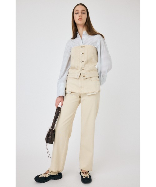 MOUSSY(マウジー)の「DENIM BARE ビスチェ(ベスト・レディース・キナリ/ブルー・1/2)」の18枚目の写真