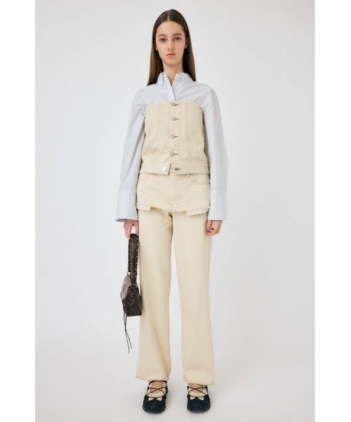 MOUSSY(マウジー)の「DENIM BARE ビスチェ(ベスト・レディース・キナリ/ブルー・1/2)」の9枚目の写真