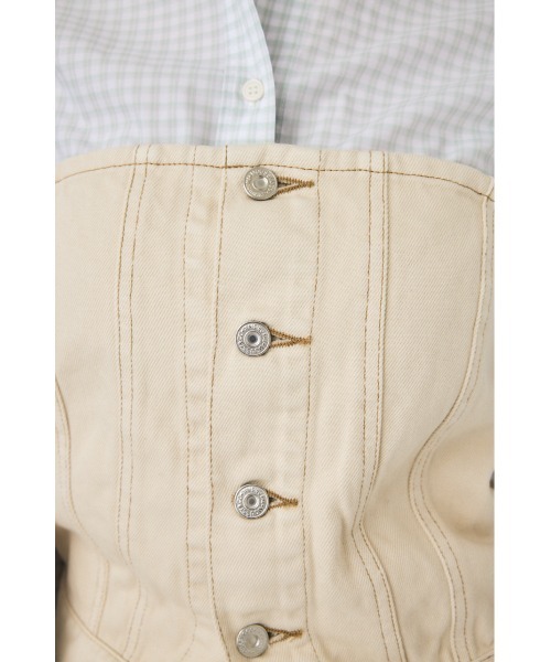 MOUSSY(マウジー)の「DENIM BARE ビスチェ(ベスト・レディース・キナリ/ブルー・1/2)」の12枚目の写真