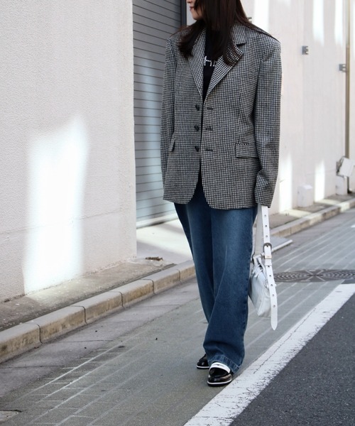 Scrap Book（スクラップブック）の「【KIMHEKIM】One Button Checked Blazer (Black)（テーラードジャケット・レディース・ブラック系その他・M/S）」の5枚目の写真