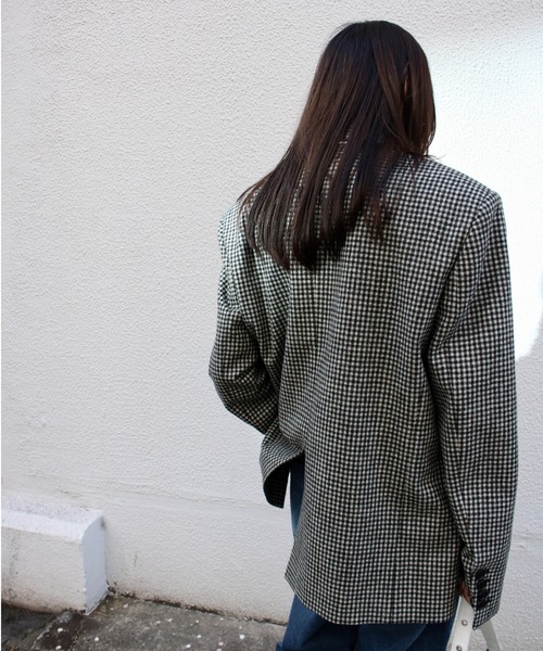 Scrap Book（スクラップブック）の「【KIMHEKIM】One Button Checked Blazer (Black)（テーラードジャケット・レディース・ブラック系その他・M/S）」の8枚目の写真