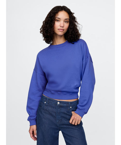 GAP(ギャップ)の「ヴィンテージソフト ウェッジ クルーネックスウェットシャツ(スウェット・レディース・ブルー/ベージュ/ワイン/グリーン/ネイビー/ブラウン・XS/S/M/L/XL/XXS)」の5枚目の写真
