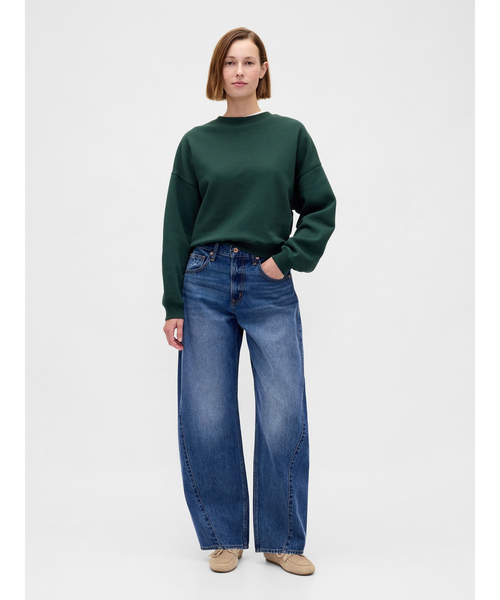 GAP(ギャップ)の「ヴィンテージソフト ウェッジ クルーネックスウェットシャツ(スウェット・レディース・ブルー/ベージュ/ワイン/グリーン/ネイビー/ブラウン・XS/S/M/L/XL/XXS)」の7枚目の写真