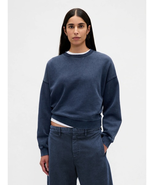 00s OLD GAP 短丈 フェード スウェット ネイビー OPIUM Y2K 00s OLD GAP鬼フェード ジップアップパーカー 珍カラー y2k 短丈