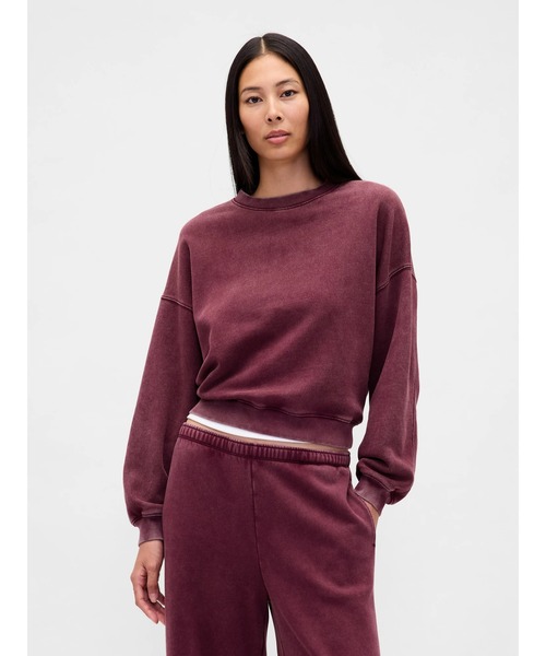 GAP(ギャップ)の「ヴィンテージソフト ウェッジ クルーネックスウェットシャツ(スウェット・レディース・ブルー/ベージュ/ワイン/グリーン/ネイビー/ブラウン・XS/S/M/L/XL/XXS)」の6枚目の写真