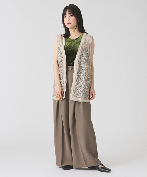 Ray BEAMS（レイビームス）の「RBS / テープ 刺繍 ジレ（ベスト・レディース・ベージュ/ブラック・ONE SIZE）」の6枚目の写真