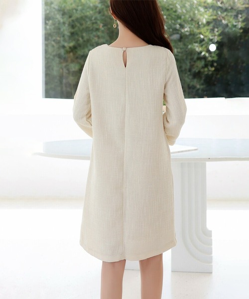 LUMIRA（アパレル）（ルミラ）の「ツイードワンピース（ワンピース・レディース・ブルー/ブラック/ネイビー/ベージュ・ONE SIZE）」の7枚目の写真
