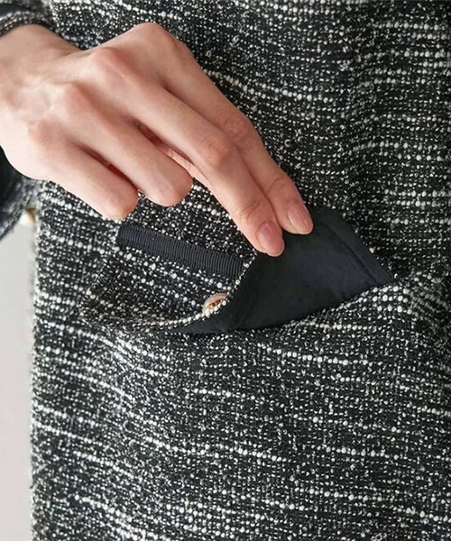 LUMIRA（アパレル）（ルミラ）の「ツイードワンピース（ワンピース・レディース・ブルー/ブラック/ネイビー/ベージュ・ONE SIZE）」の14枚目の写真