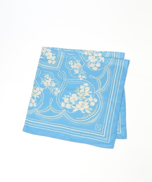 Andemiu（アンデミュウ）の「フラワーガラスカーフ322612（バンダナ/スカーフ・レディース・ライトブルー/アイボリー/ネイビー・FREE）」の5枚目の写真