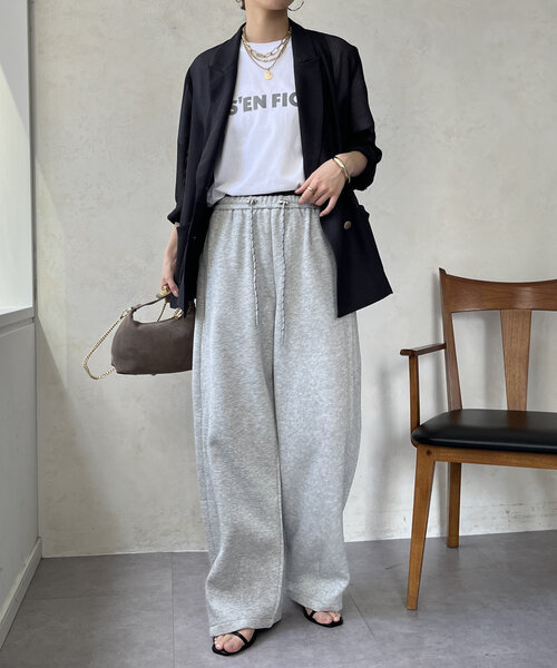 DouDou(ドゥドゥ)の「【WEB限定】ポンチ素材ワイドパンツ(その他パンツ・レディース・ベージュ/ブラック/グレー・FREE)」の16枚目の写真