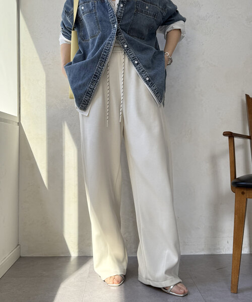 セール】【WEB限定】ポンチ素材ワイドパンツ（その他パンツ