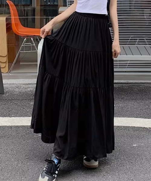 SPIGA(スピーガ)の「ティアードロングスカート(スカート・レディース・ホワイト/ブラック/ベージュ・FREE)」の10枚目の写真