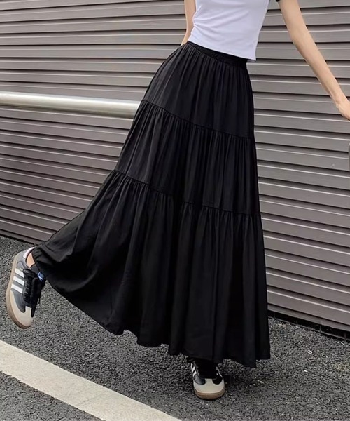 SPIGA(スピーガ)の「ティアードロングスカート(スカート・レディース・ホワイト/ブラック/ベージュ・FREE)」の12枚目の写真