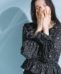 フラワープリントビスチェブラウス