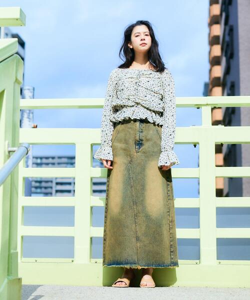 KBF（ケイビーエフ）の「フラワープリントビスチェブラウス（シャツ/ブラウス・レディース・ブラック/アイボリー・ONE）」の9枚目の写真