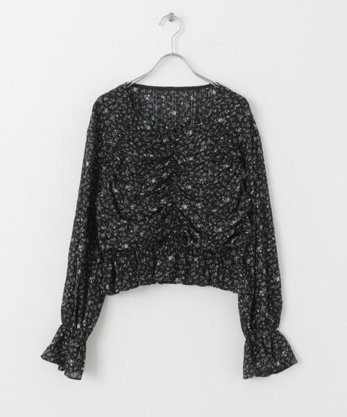 KBF（ケイビーエフ）の「フラワープリントビスチェブラウス（シャツ/ブラウス・レディース・ブラック/アイボリー・ONE）」の7枚目の写真
