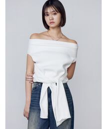 EMODA | リボンオフショルダートップ(ニット/セーター)