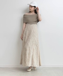 オフショルニットドッキングワンピース