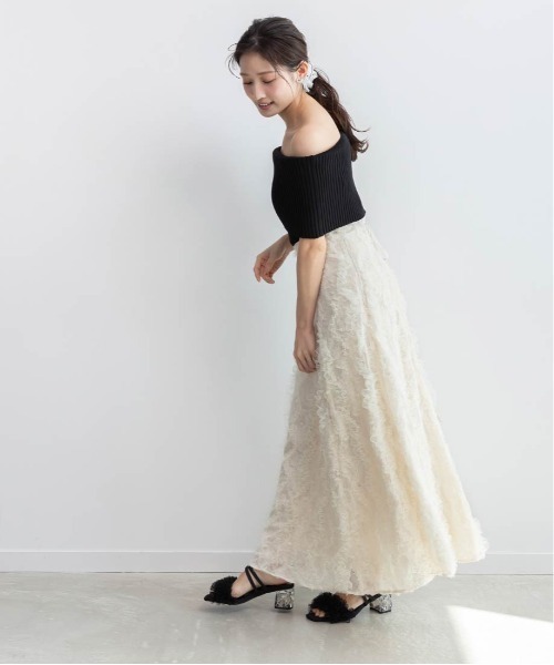 RANDA（ランダ）の「オフショルニットドッキングワンピース（ワンピース・レディース・ブラック/クリーム/カーキ・1/0）」の11枚目の写真