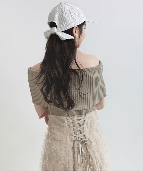 オフショルニットドッキングワンピース（ワンピース）｜RANDA（ランダ