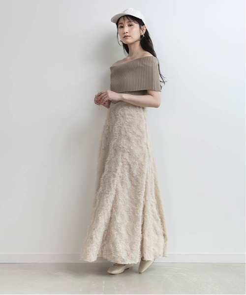 RANDA（ランダ）の「オフショルニットドッキングワンピース（ワンピース・レディース・ブラック/クリーム/カーキ・1/0）」の21枚目の写真