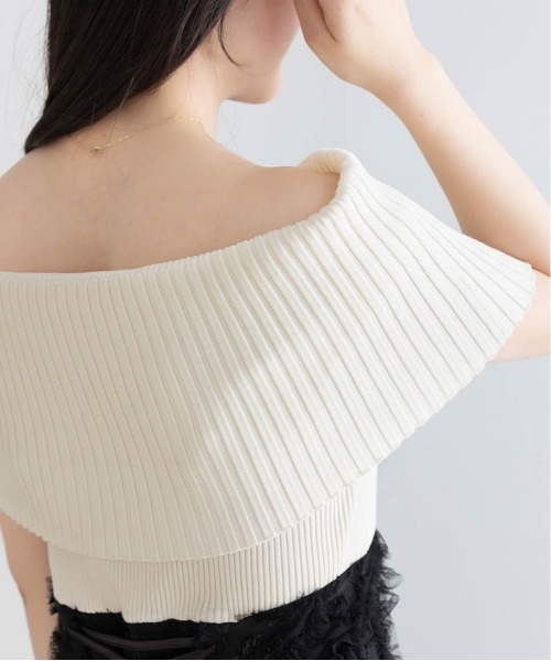 RANDA（ランダ）の「オフショルニットドッキングワンピース（ワンピース・レディース・ブラック/クリーム/カーキ・1/0）」の22枚目の写真