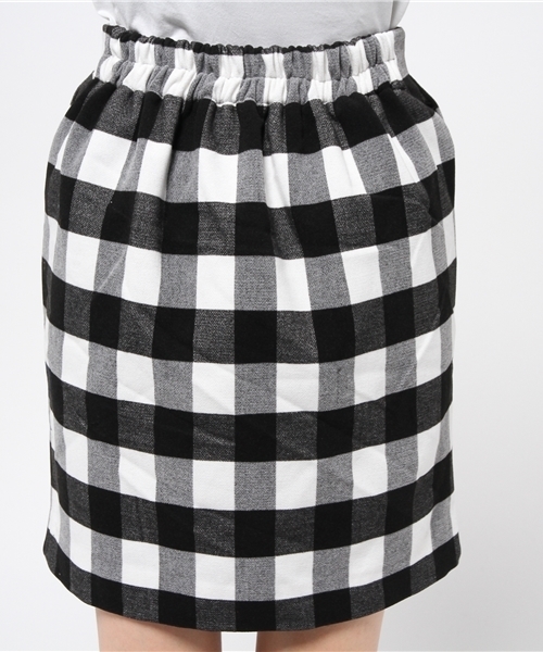 RAY CASSIN（レイカズン）の「ブロックチェックタイトスカート（non･no12月号掲載）（スカート・レディース・ブラック/グリーン/オフホワイト・FREE）」の8枚目の写真