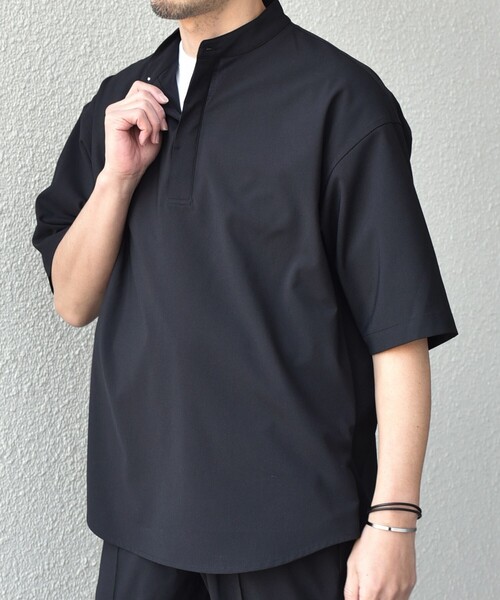 SHIPS any(シップス エニィ)の「SHIPS any:〈吸水速乾〉Rapidry バンドスキッパー プルオーバー シャツ(セットアップ対応)◇(シャツ/ブラウス・メンズ・ダークブルー/ライトグレー/ブラック/グレー・SMALL/MEDIUM/LARGE)」の2枚目の写真