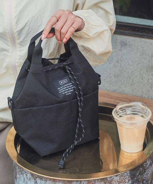 KiU(キウ)の「KiU/キウ 600D POCKETFUL MINI BAG(トートバッグ・レディース・その他5/その他2/ブラック/ダークグリーン/その他8/ダークパープル/オリーブ・FREE)」の2枚目の写真