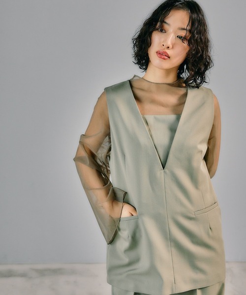 LEPSIM（レプシィム）の「【結婚式／オケージョン】切り替えパンツドレス2　321823（パンツドレス・レディース・ライトグリーン/ブラック/グレー・FREE）」の8枚目の写真