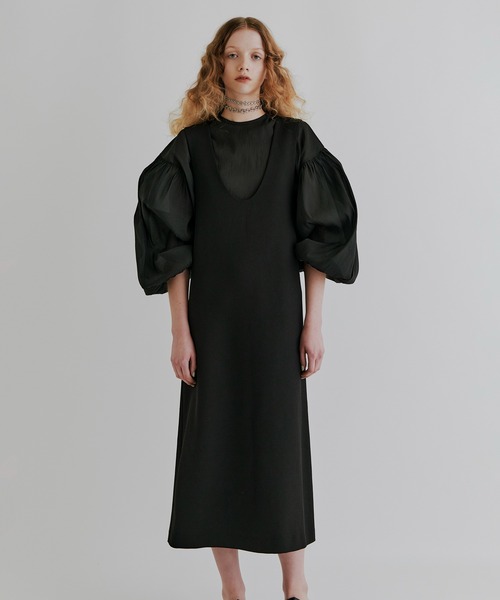 kiehtova（キエトヴァ）の「【kiehtova】SHEER VOLUMESLEEVE BLOUSE/シアー ボリュームスリーブ ブラウス KTWR28（シャツ/ブラウス・レディース・ブラック/アイボリー・FREE）」の8枚目の写真