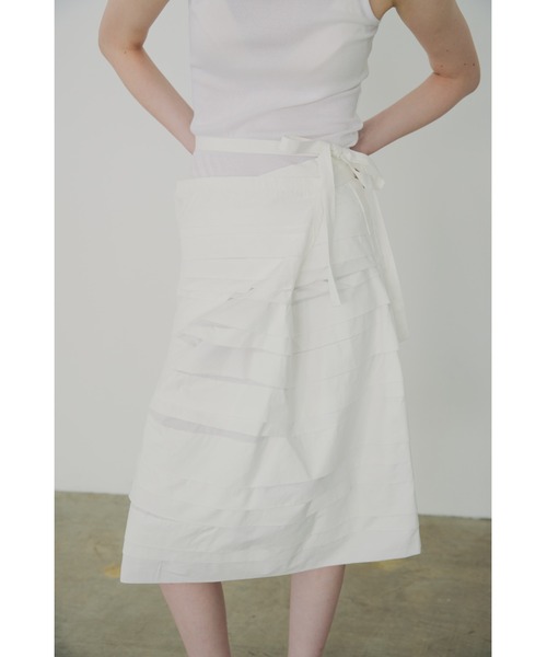 Abor(アボア)の「【Abor】Random Tucks Skirt/ランダムタックスカート(スカート・レディース・ブラック/ホワイト・FREE)」の18枚目の写真