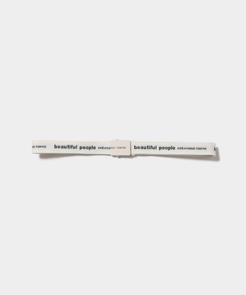 beautiful people(ビューティフルピープル)の「beautiful people logo buckle belt in jacquard 1000511939(ベルト・レディース・オフホワイト/ブラック・FREE)」の4枚目の写真
