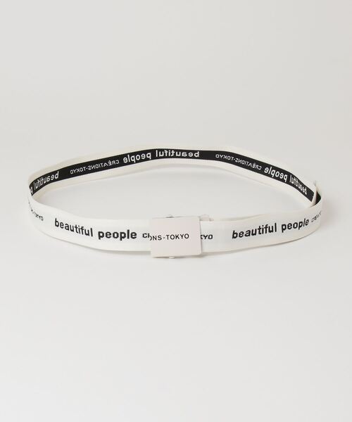 beautiful people(ビューティフルピープル)の「beautiful people logo buckle belt in jacquard 1000511939(ベルト・レディース・オフホワイト/ブラック・FREE)」の6枚目の写真