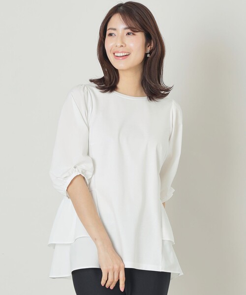 タフタコンビティアード チュニック（Tシャツ/カットソー）｜TO