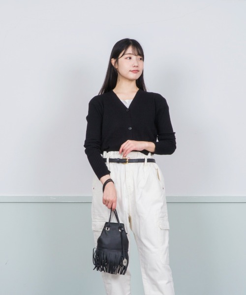 marco masi（マルコマージ）の「【MARCO MASI/マルコ・マージ】巾着　ミニショルダーバッグ　バケツバッグ　フリンジ（ショルダーバッグ・レディース・シルバー/ブラック・FREE）」の17枚目の写真