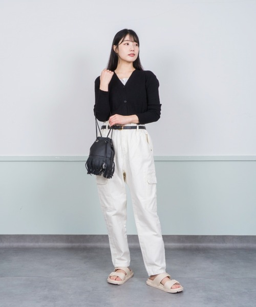 marco masi（マルコマージ）の「【MARCO MASI/マルコ・マージ】巾着　ミニショルダーバッグ　バケツバッグ　フリンジ（ショルダーバッグ・レディース・シルバー/ブラック・FREE）」の21枚目の写真