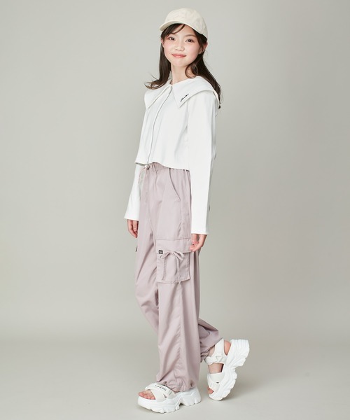 JENNI love(ジェニィラブ)の「えり付きダブルZIPテレコカーデ(カーディガン/ボレロ・キッズ・グレー/オフホワイト/ブラック・140cm/130cm/160cm/150cm)」の5枚目の写真