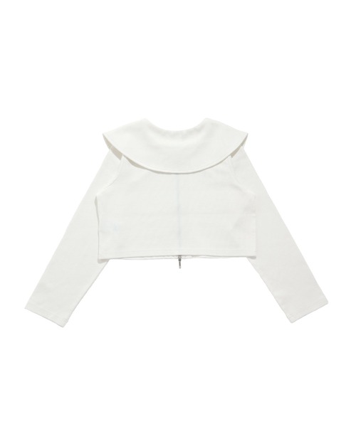 JENNI love(ジェニィラブ)の「えり付きダブルZIPテレコカーデ(カーディガン/ボレロ・キッズ・グレー/オフホワイト/ブラック・140cm/130cm/160cm/150cm)」の13枚目の写真