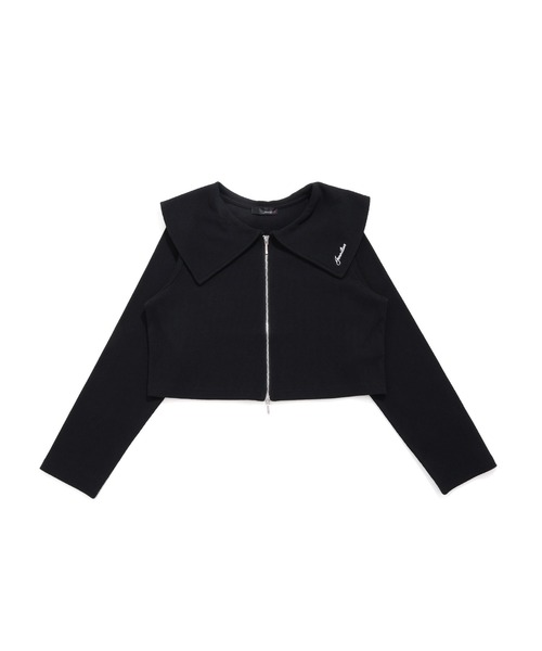 JENNI love(ジェニィラブ)の「えり付きダブルZIPテレコカーデ(カーディガン/ボレロ・キッズ・グレー/オフホワイト/ブラック・140cm/130cm/160cm/150cm)」の16枚目の写真