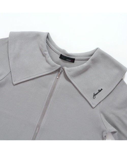 JENNI love(ジェニィラブ)の「えり付きダブルZIPテレコカーデ(カーディガン/ボレロ・キッズ・グレー/オフホワイト/ブラック・140cm/130cm/160cm/150cm)」の18枚目の写真