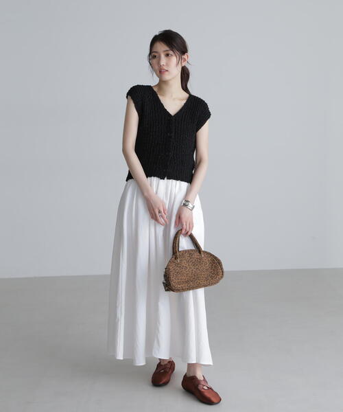 FREE'S MART（フリーズマート）の「◆ファンシーヤーンVネックベスト（ベスト・レディース・ブラック/ホワイト/グレー/オレンジ・FREE）」の8枚目の写真