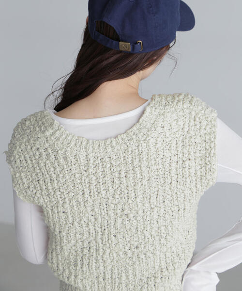 FREE'S MART（フリーズマート）の「◆ファンシーヤーンVネックベスト（ベスト・レディース・ブラック/ホワイト/グレー/オレンジ・FREE）」の13枚目の写真