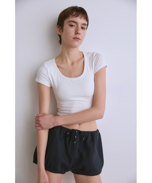 un/neu(アンノイ)の「カップ付きバックオープンコンパクトT(Tシャツ/カットソー・レディース・ホワイト/ブラック・FREE)」の7枚目の写真