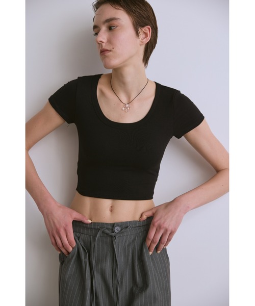 un/neu(アンノイ)の「カップ付きバックオープンコンパクトT(Tシャツ/カットソー・レディース・ホワイト/ブラック・FREE)」の16枚目の写真