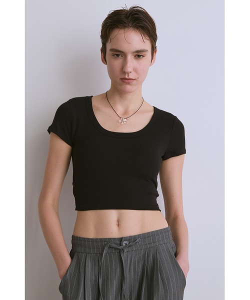 un/neu(アンノイ)の「カップ付きバックオープンコンパクトT(Tシャツ/カットソー・レディース・ホワイト/ブラック・FREE)」の18枚目の写真