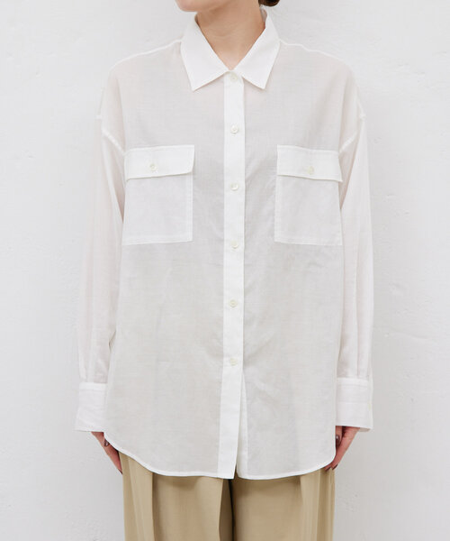 GALLARDAGALANTE（ガリャルダガランテ）の「ローンシャツ（シャツ/ブラウス・レディース・サックスブルー/ベージュ/ホワイト/チャコールグレー/オレンジ/ブラック・FREE）」の19枚目の写真