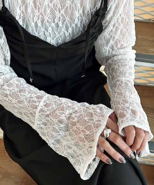 GALLEST(ギャレスト)の「【ZOZO限定】レースベルスリーブカットソー(Tシャツ/カットソー・レディース・ホワイト/ブラック・38)」の2枚目の写真